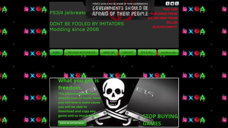 The home page for Blackcloak13's website.